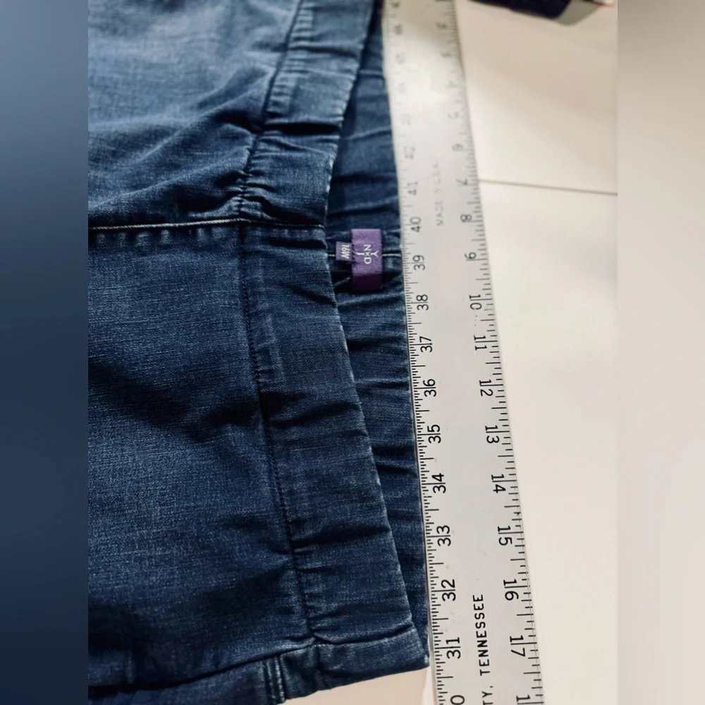 NYDJ Pull-On Jeans Straight Leg Fit Stretch Dark Wash High-Rise Denim SZ 16W - Picture 11 of 15